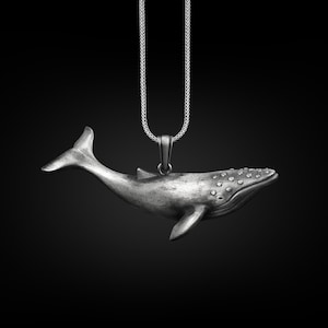 Humpback Whale 925 Silver Necklace, Sterling Silver Ocean Jewelry, Animal Necklace, Fish Necklace, Nature Necklace, Remembrance Gift