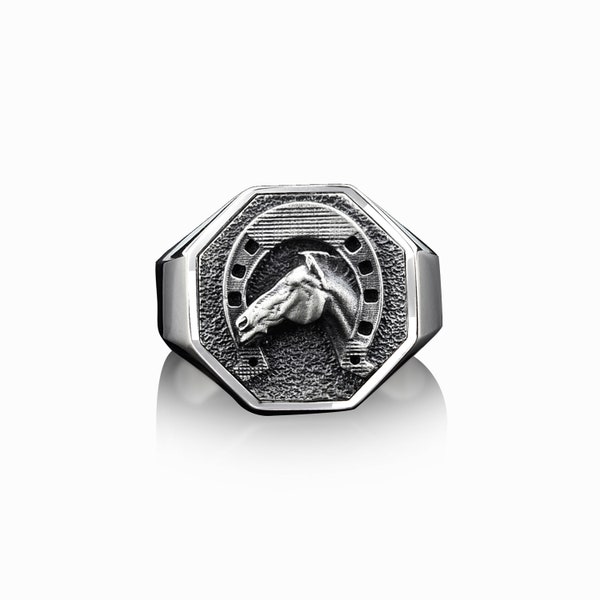 Mens Horseshoe Ring Etsy