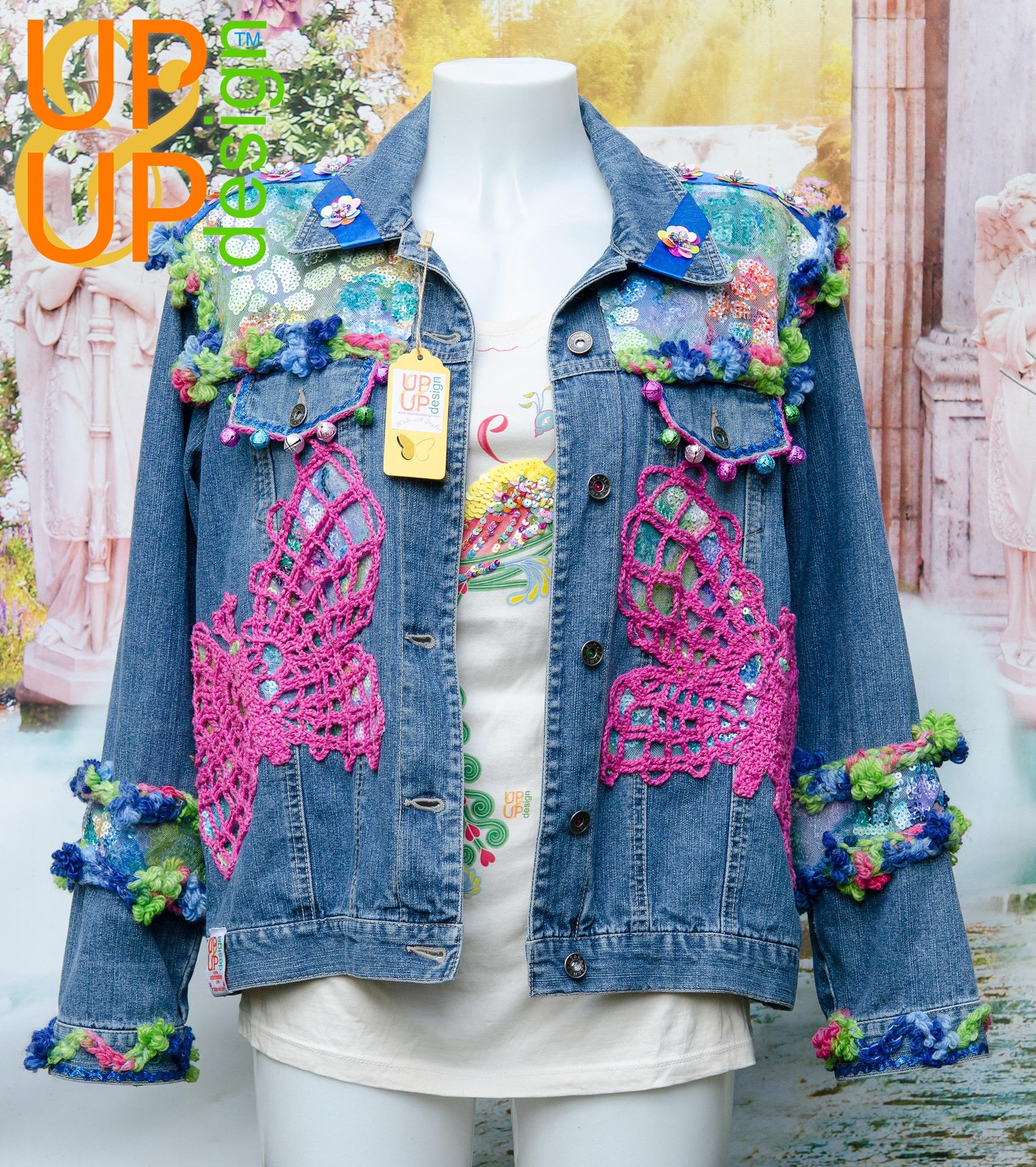 Half cut jean jacket hot sale