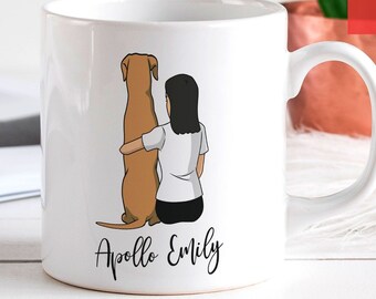 Custom Great Dane Mom Mug - Personalized Dog Mama Gift at Mothers Day for Great Dane Owner, or Coffee Mug Art for Dog Lovers