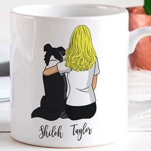Custom Border Collie Mom Mug - Personalized Dog Mama Gift at Mothers Day for Border Collie Owner, or Coffee Mug Art for Dog Lovers