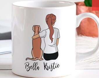 Custom Saluki  Mom Mug - Personalized Dog Mama Gift at Mothers Day for Saluki  Owner, or Coffee Mug Art for Dog Lovers