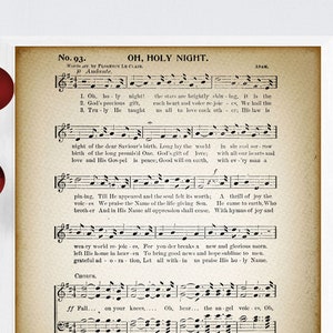 O Holy Night Printable Vintage Sheet Music | Classic Holiday  Music in  Antique & Farmhouse Decor for Christmas
