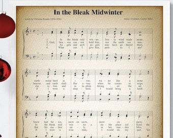 In the Bleak Mid Winter Christian Home & Office Decor Christmas Carol
