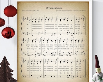 O Tannenbaum Printable Vintage Sheet Music | German Christmas Classic Holiday  Music in  Antique & Farmhouse Decor for Christmas
