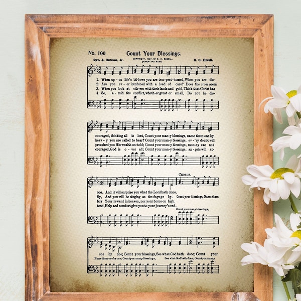 Count Your Blessings Sheet Printable Etsy