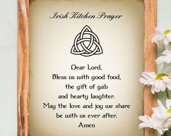 Irisches Küchengebet | Keltische Küche Geschenk |  Geschenk, Irland Themendruck für Antik & Bauernhaus Dekor