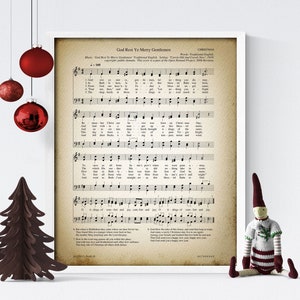 God Rest Ye Merry Gentlemen Printable Vintage Sheet Music | Christian ...