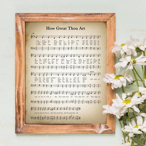 How Great Thou Art Printable Vintage Sheet Music | Christian Hymn Print for Antique & Farmhouse Decor | Religious Hymnal