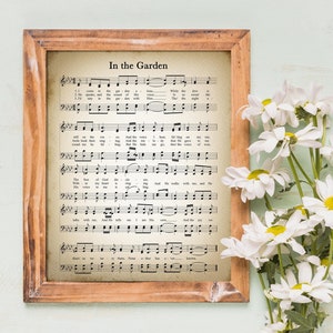 In the Garden Printable Vintage Sheet Music | Christian Hymn Print for Antique & Farmhouse Decor | Religious Hymnal