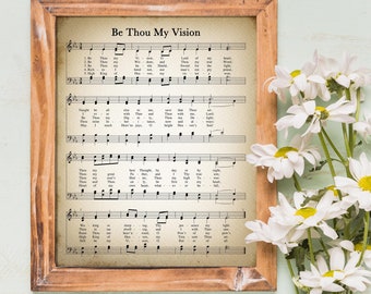 Be Thou My Vision Printable Vintage Sheet Music | Christian Hymn Print for Antique & Farmhouse Decor | Religious Hymnal