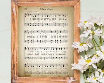 Do What Is Right Printable Vintage Sheet Music | LDS Christian Hymn Print for Antique & Farmhouse Decor | Religious Hymnal