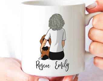 Custom Basset Hound Mom Mug - Personalized Dog Mom Gift for Mothers Day to Basset Hound Owner or Gift Mug for Basset Hound Dog Lover