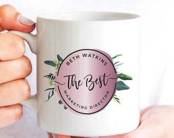 Marketing Director Mug, Head of Marketing Coffee or Tea Gift, Personalized Best Feminine Design for a New Hire