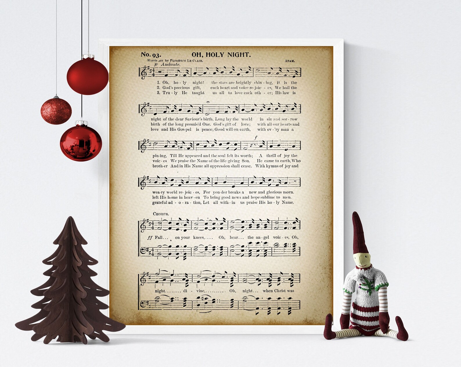 O Holy Night Printable Vintage Sheet Music Classic Holiday - Etsy