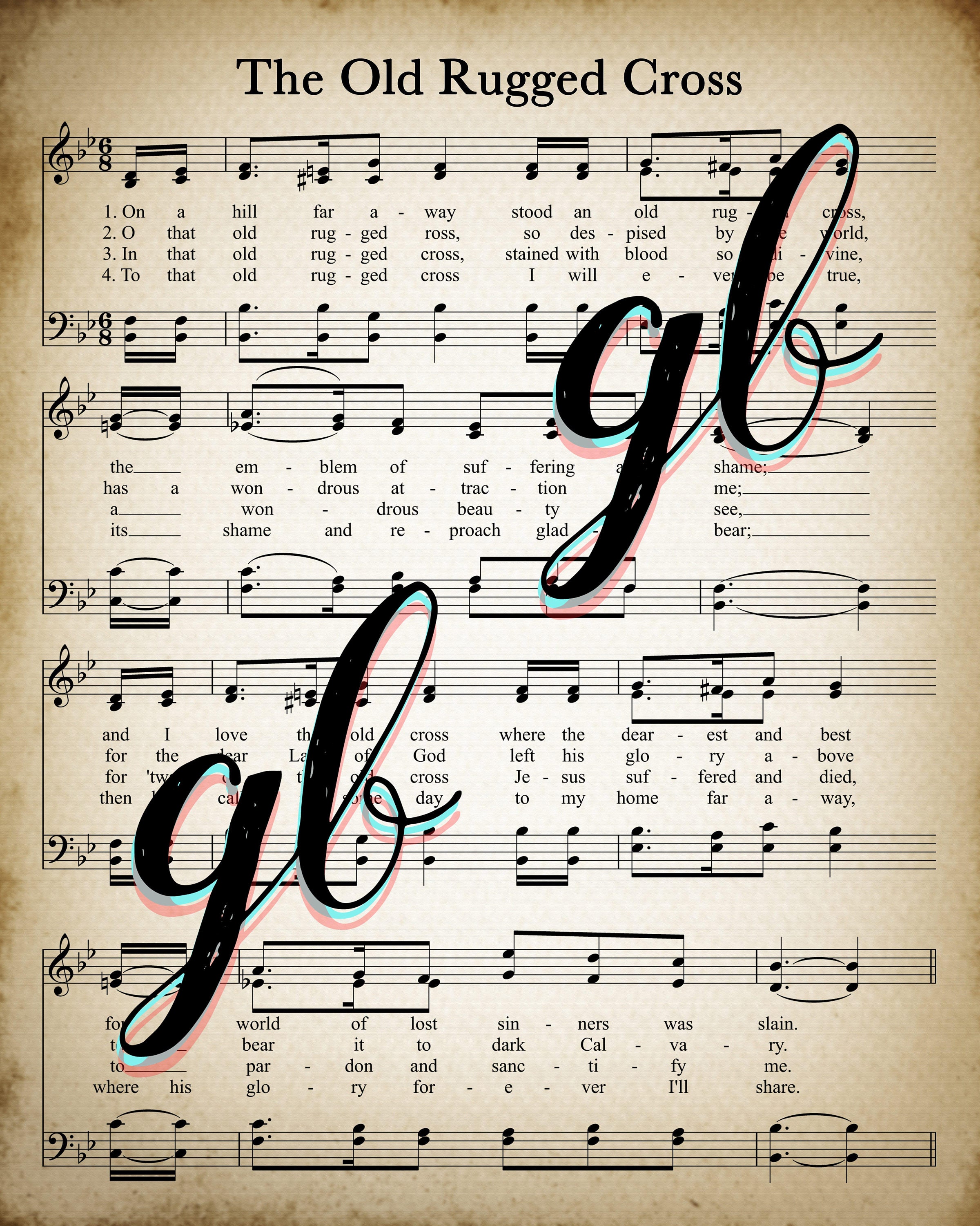 The Old Rugged Cross Printable Vintage Sheet Music Christian | Etsy