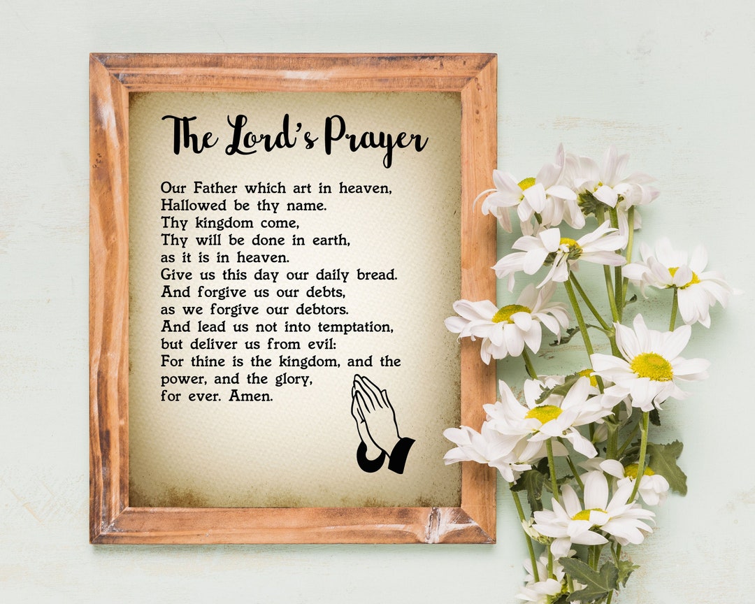 Lord's Prayer KJV Printable Bible Art Biblical Print for Antique