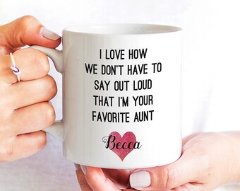 I Love that we Don't Have to Say Out Loud that I'm Your Favorite Aunt Mug - Funny Family Quote, Auntie Gift