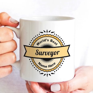 Surveyor Coffee Mug, Gift for the Best Surveyors, Personalized Award Design