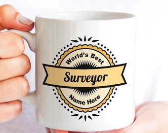 Surveyor Coffee Mug, Gift for the Best Surveyors, Personalized Award Design