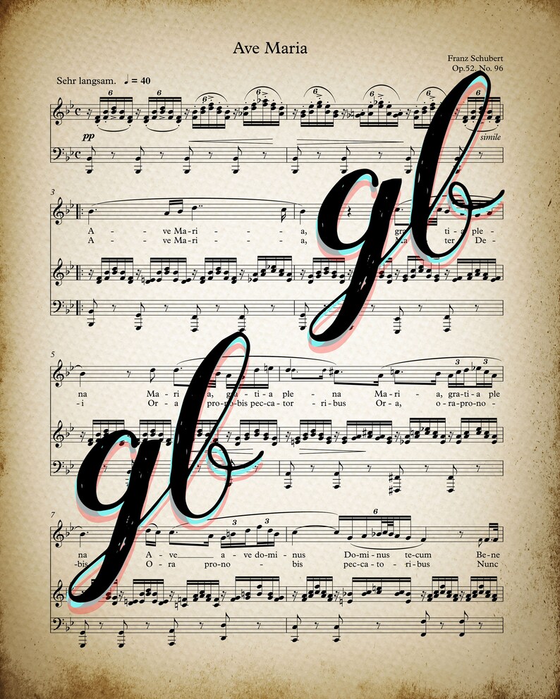 Ave Maria by Schubert Printable Vintage Sheet Music - Etsy