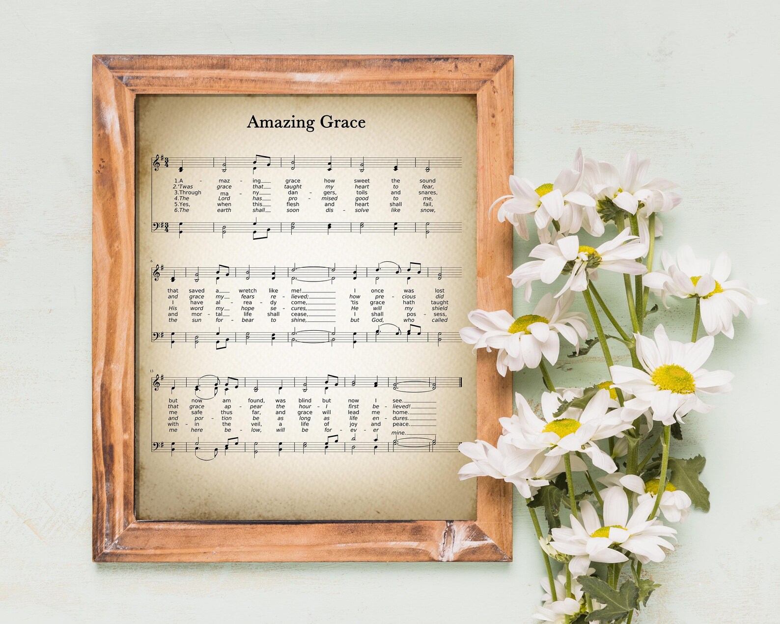 Amazing Grace Printable Vintage Sheet Music Christian Hymn Print for ...