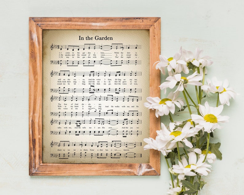 Within just the Backyard Printable Traditional Sheet Songs Christian Hymn Print for Antique Farmhouse Decor Spiritual Hymnal photo about In the Garden Hymn Printable called Inside of the Back garden Printable Traditional Sheet Songs Christian Hymn Print for Antique Farmhouse Decor Non secular Hymnal
