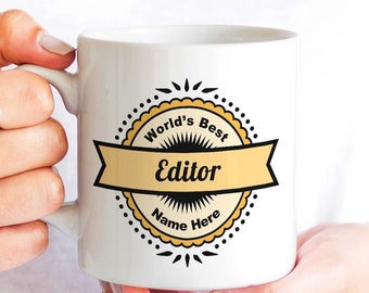 Editor Coffee Mug, Gift for the Best Editors, Personalized Award Design