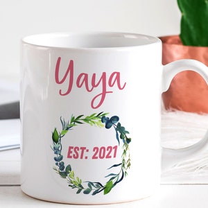 Yaya Established Mug 2022 Est, New Yaya Gift for Christmas or Birthday, Tea Coffee, Yaya to Be