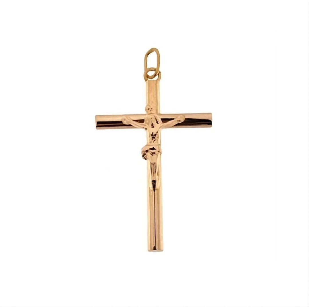 Traditional Round Cross/ Crucifix, Round Cross With Christ Gold 19.2k ...