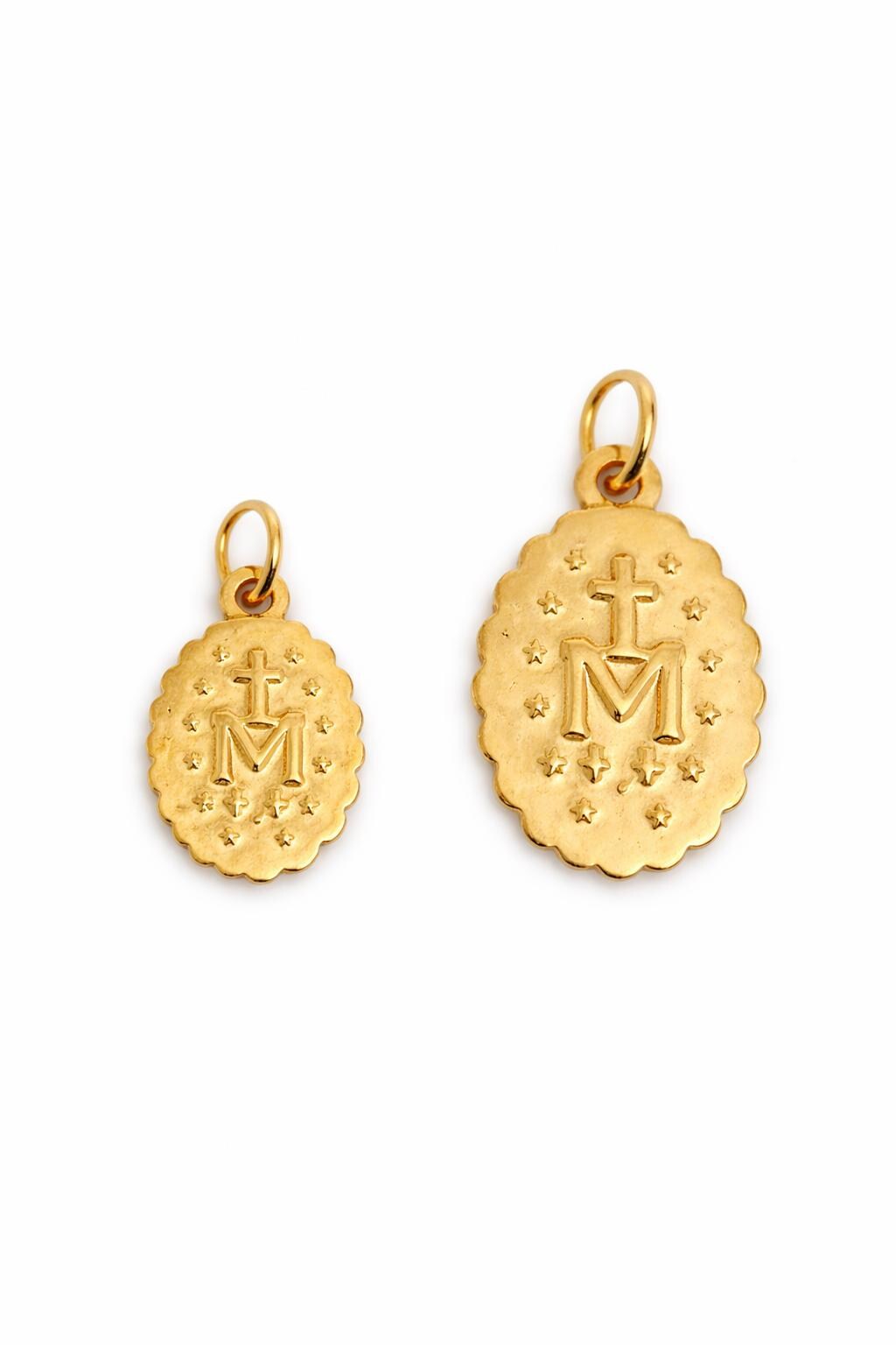 Our Lady Medal in 19K Gold | Miraculous Medal Front and Back ...