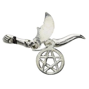 Signo Saimão / Solomon Sign / Saint Saimon, Portuguese Silver 925 Figa Charm, Star, Horn, Figa Charm, 5 / São Saimão amulet Lucky Pendant,