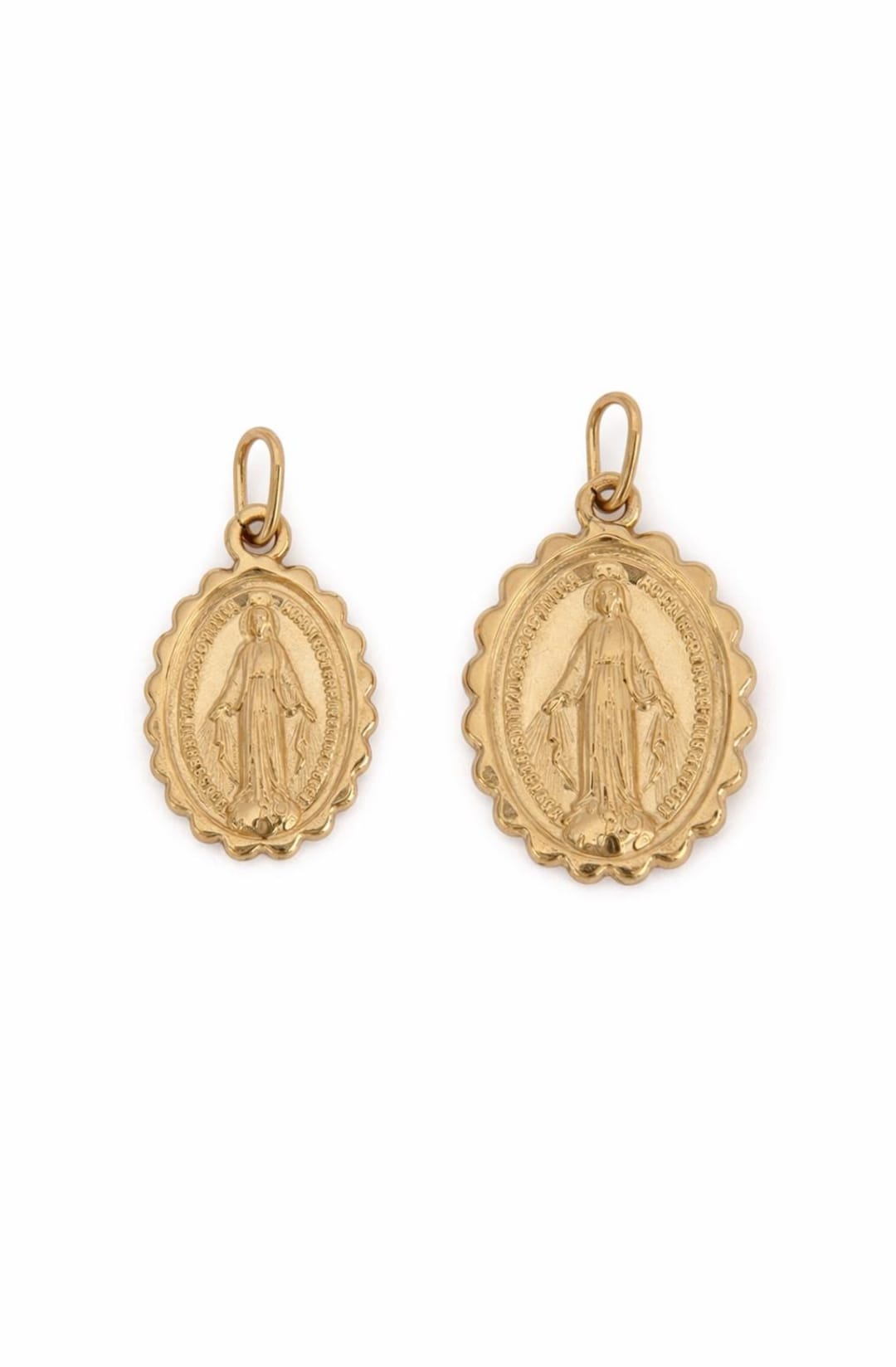 Our Lady Medal in 19K Gold | Miraculous Medal Front and Back ...