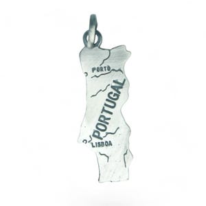 Hanger met Portugese kaart in 925 zilver // Hanger met Portugese kaart in plaat 925
