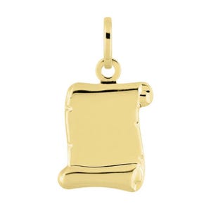 Hänge med pergament, minimalistiska smycken! 9K portugisiskt guld