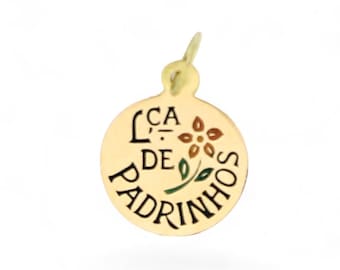 Emaille medaille, medaille om te zeggen, souvenir van grootouders, peetouders, grootoudermedaille Portugees goud 19,2k