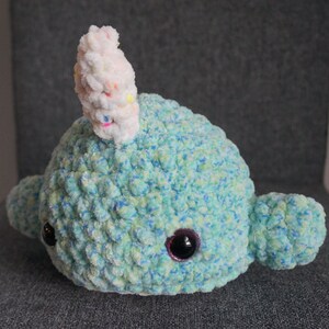 Narwhal Plushy, Amigurumi, Crochet doll