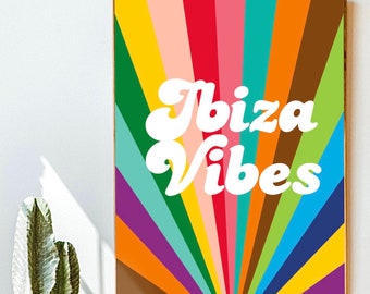 Good Vibes Holiday  Prints, My trademark Very colourful original Design, Trendy Art Poster, Big sizes available!