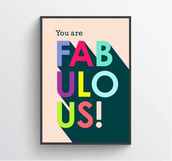Art Print You Are Pretty Colourful Poster - Etsy