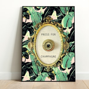 A Press for Champagne Art Print: Beverly Hills Glam Decor