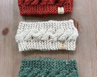 Handmade Knitted Thick Wool Blend Ear Warmers