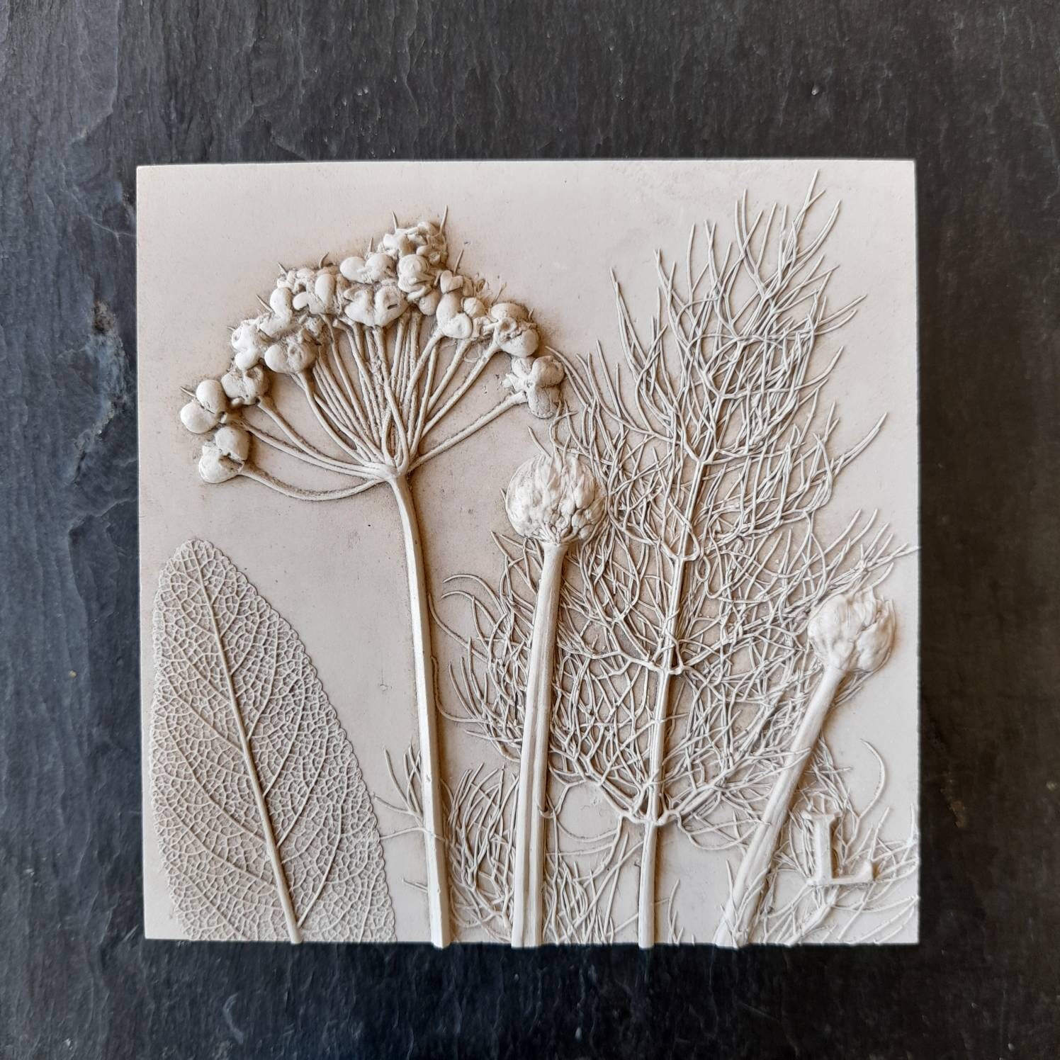 Original botanical casting of wild garlic chives sage and Etsy