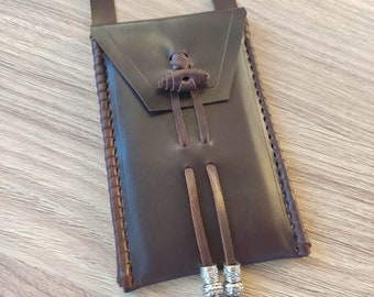 Leather Neck Pouch, Small Leather Purse, Leather Medicine Bag, Amulet Pouch, Medicine Pouch