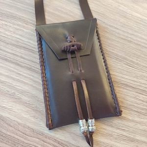 Leather Neck Pouch, Small Leather Purse, Leather Medicine Bag, Amulet Pouch, Medicine Pouch