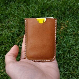 Tarjetero de Cuero, Tarjetero de Piel, Tarjetero Minimalista, Tarjetero Pequeño, Tarjetero Marrón, Regalo para Hombre, Regalo para Padre