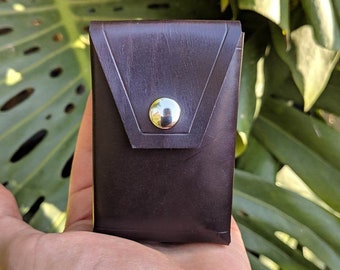 Pitillera de Cuero, Pitillera de Piel, Pitillera Marrón Oscura, Pitillera Pequeña, Regalo para Hombre, Regalo para Mujer