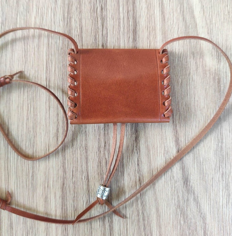 Leather Neck Pouch Leather Medicine Bag Amulet Pouch Etsy