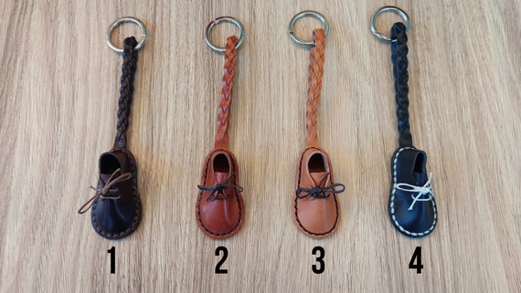 Leather Key Holder, Leather Keychain, Miniature Shoe, Shoe