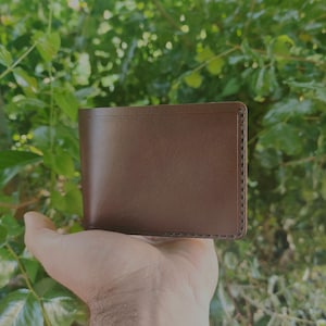 Cartera de cuero para hombre - Cartera plegable de cuero - Cartera de cuero para hombre - Tarjetero de cuero - Regalo para hombre - Regalo para novio