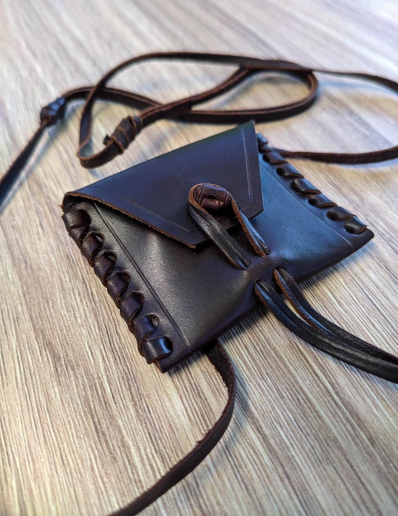 Leather Neck Pouch Leather Medicine Bag Amulet Pouch Etsy